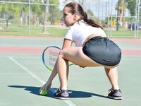 Horny Teen Jenna Sativa Is Beading Pussy On Tennis Racket Right On The Court