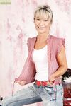 Mature Blonde Janet Darling Takes Off Her Blue Jeans And White Underwear