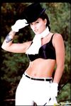Vicious Horse Rider Janine Lindemulder Strips Outdoors And Teases Her Pussy