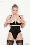 Awesome Blonde With Incredibly Tight Boobs Liz Ashley Is Showing Her Precious Body Shapes In Black Lingerie