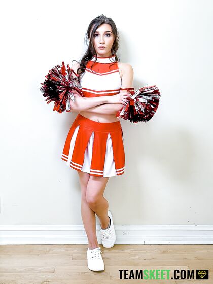 Dark-haired Cheerleaders Maya Woulfe And Megan Mistakes Shagged In The Classroom