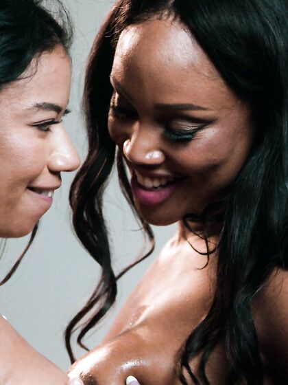 Dark-skinned Nymphs August Skye And Ameena Green Fucking With Vigorous Energy