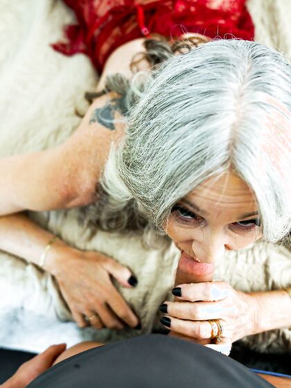 Perverted Granny Leilani Lei Sucks And Rides Young Cock In POV