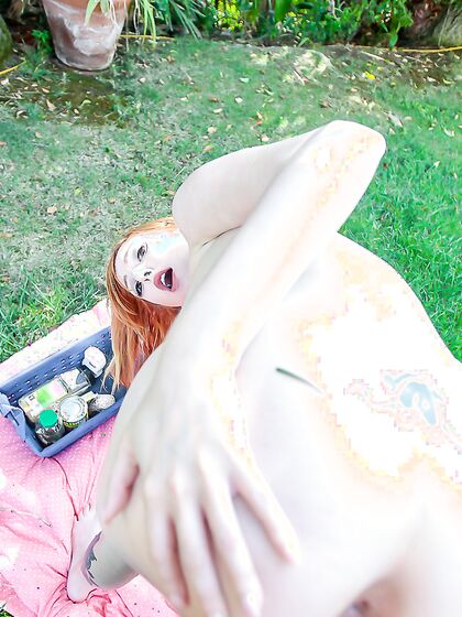 Brown-eyed MILF With Big Juggs Pleasures Younger Dude Outdoors photos (Lauren Phillips)