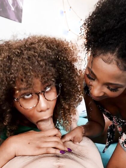 Black Sluts Jenna Foxx And Olivia Jayy Share Thick Throbbing Cock In Bed