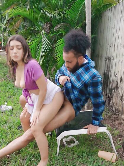 Violet Gems Pleases Horny Black Dude Outdoors